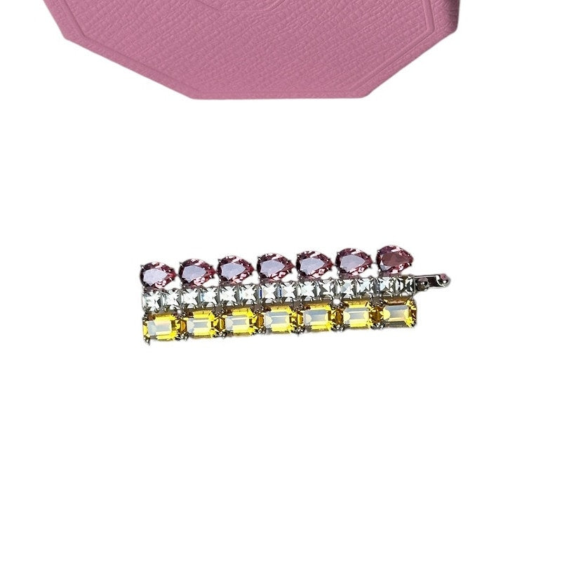 Swarovski Hair clip Mixed cuts, Rectangular shape, Multicolored, Rhodium plated