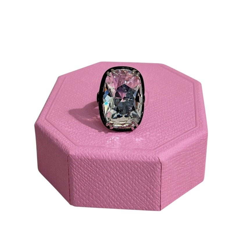 Swarovski Harmonia cocktail ring Oversized crystal, White, Mixed metal finish 50