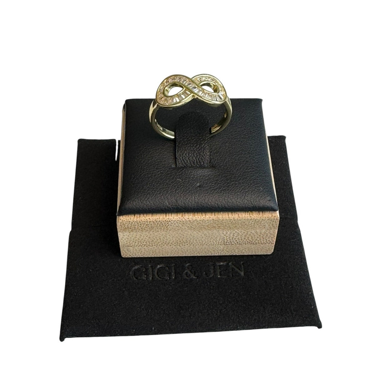 Infinity Ring with Baguette CZ Stones