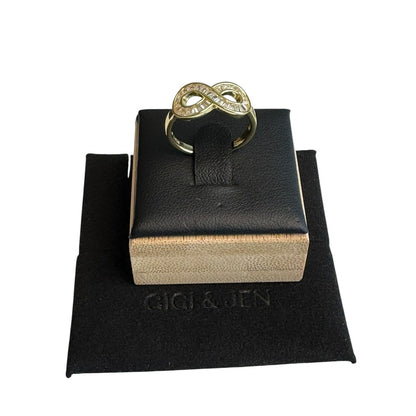 Infinity Ring with Baguette CZ Stones