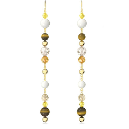 Swarovski Somnia drop earrings Extra long, Multicolored, Gold-tone plated