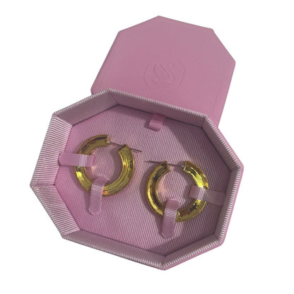 Swarovski Women's Hoop Earrings Lucent Yellow Gold Aluminum, Crystals