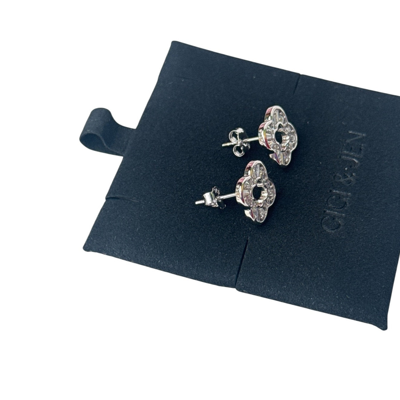 Clover Necklace & Earring Set 925 Sterling Silver  Dainty Lucky Clover Jewelry Gift for Women