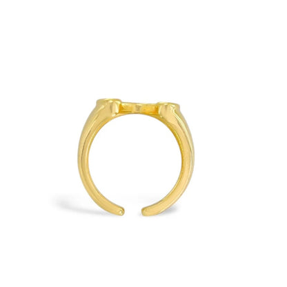 Two Tone Horseshoe Ring adjustable