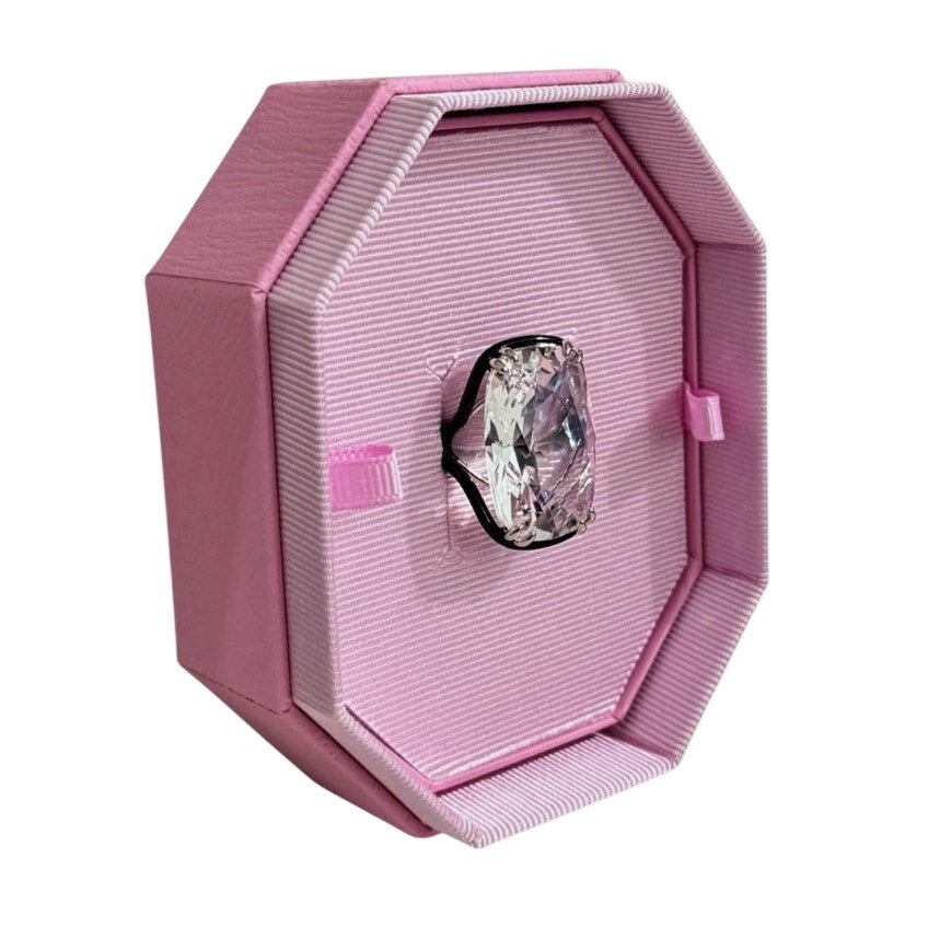 Swarovski Harmonia cocktail ring Oversized crystal, White, Mixed metal finish 50