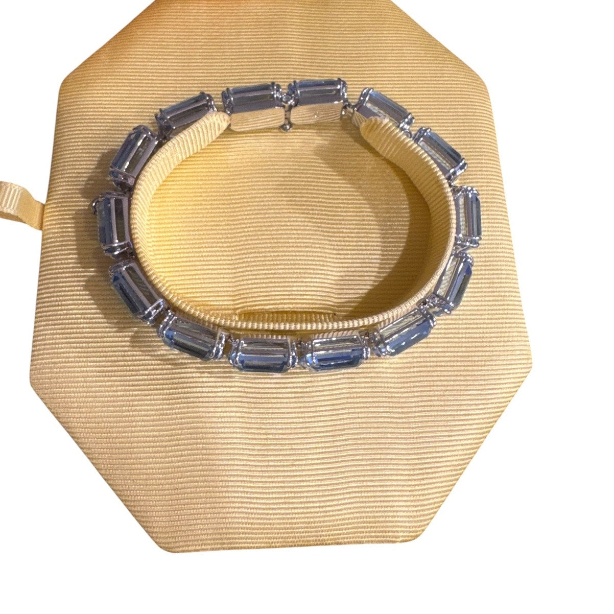 Swarovski Millenia Crystal Blue Square Cut Rhodium-Plated