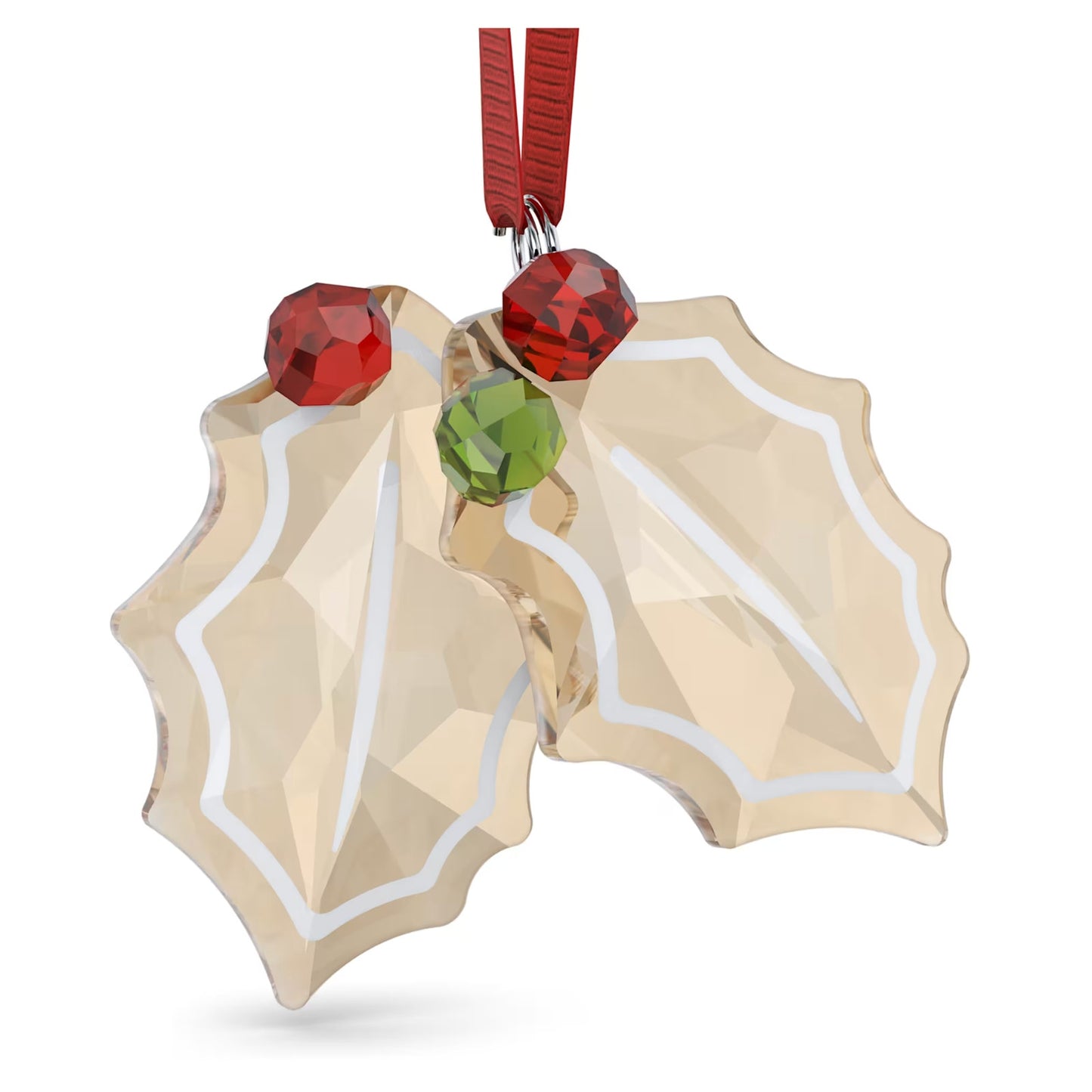 Swarovski Holiday Cheers Gingerbread Holly Leaves Ornament