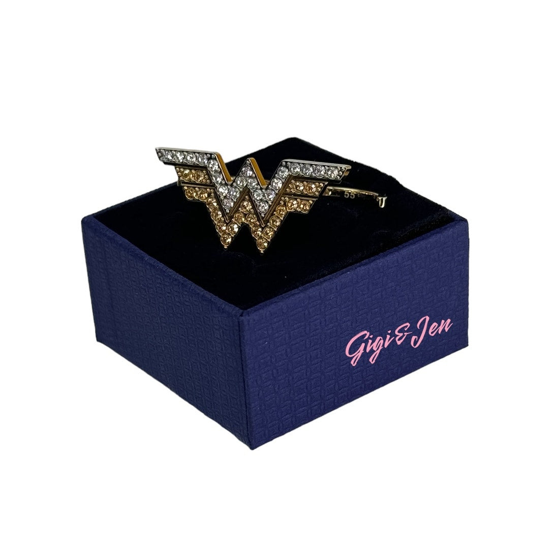 Swarovski Fit Wonder Woman double ring Gold tone 55 - 58
