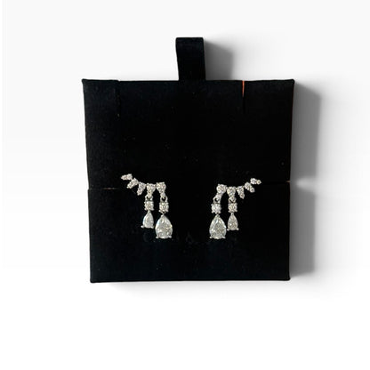 925 Sterling Silver Moissanite Drop Earrings for Women Elegant Sparkling Dangle