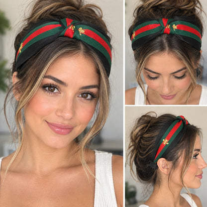 Knotted Queen Bee Black Headband