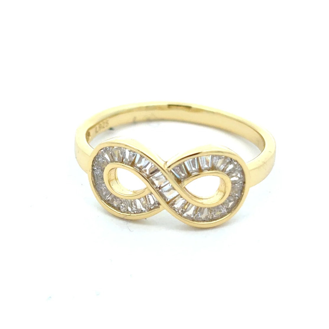 Infinity Ring with Baguette CZ Stones