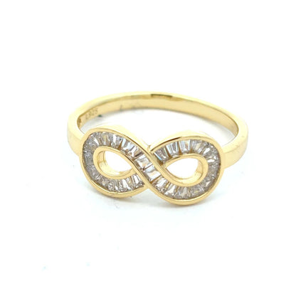 Infinity Ring with Baguette CZ Stones
