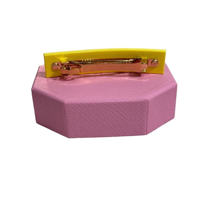 Swarovski Hair clip Round cut, Rectangular shape, Pink, Gold-tone plated