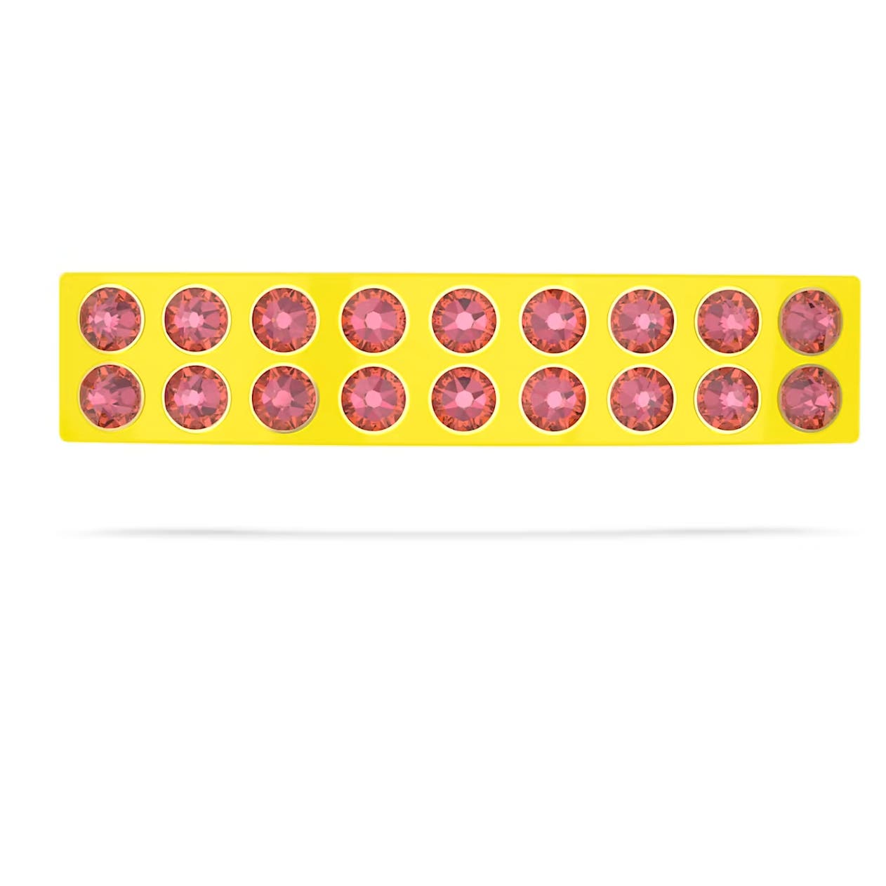 Swarovski Hair clip Round cut, Rectangular shape, Pink, Gold-tone plated