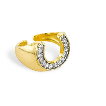Two Tone Horseshoe Ring adjustable