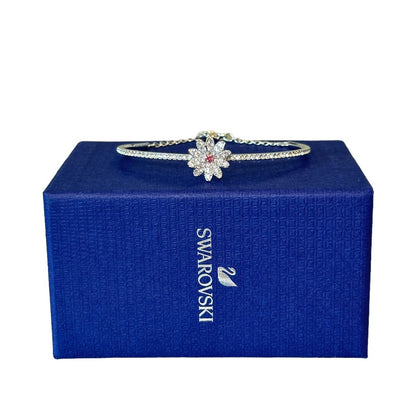 Swarovski Eternal Flower bangle Flower, Pink, Mixed metal finish Bracelet