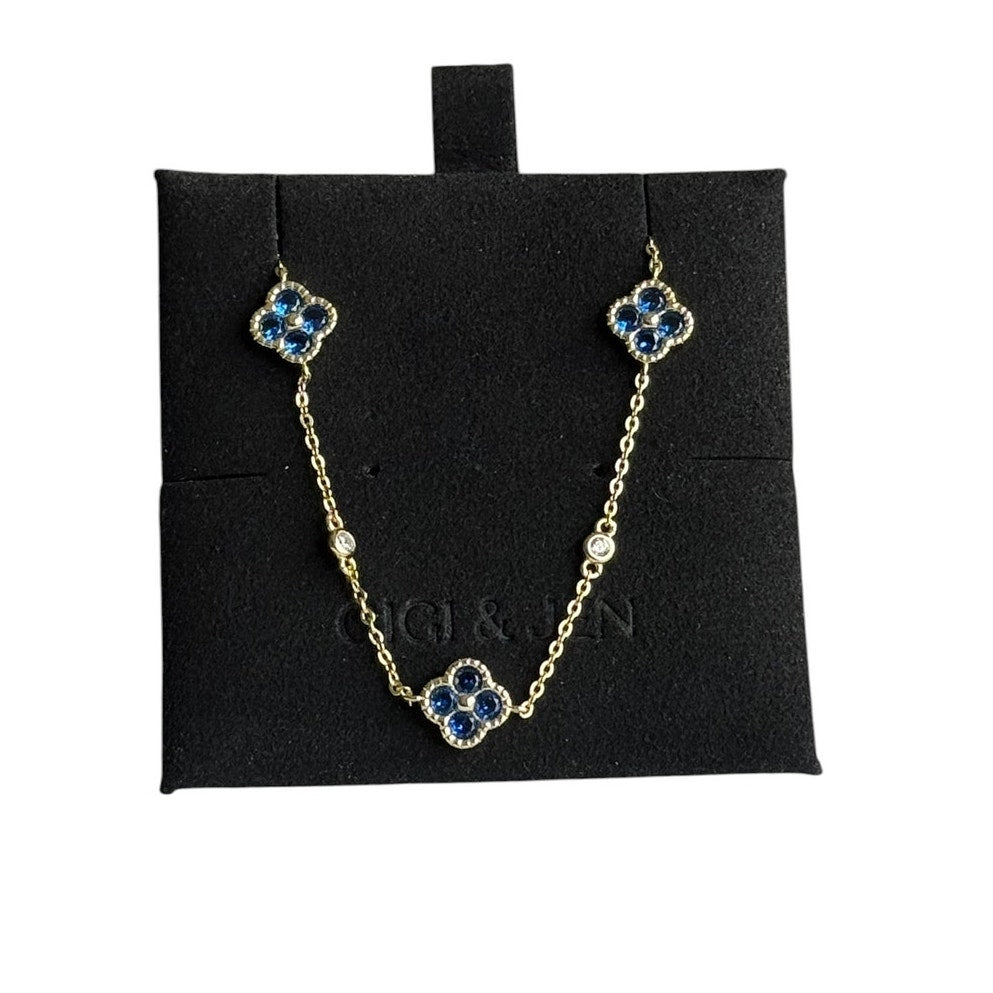 Delicate Floral Chain Bracelet 14K Gold Plated over 925 Sterling Silver
