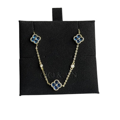 Delicate Floral Chain Bracelet 14K Gold Plated over 925 Sterling Silver