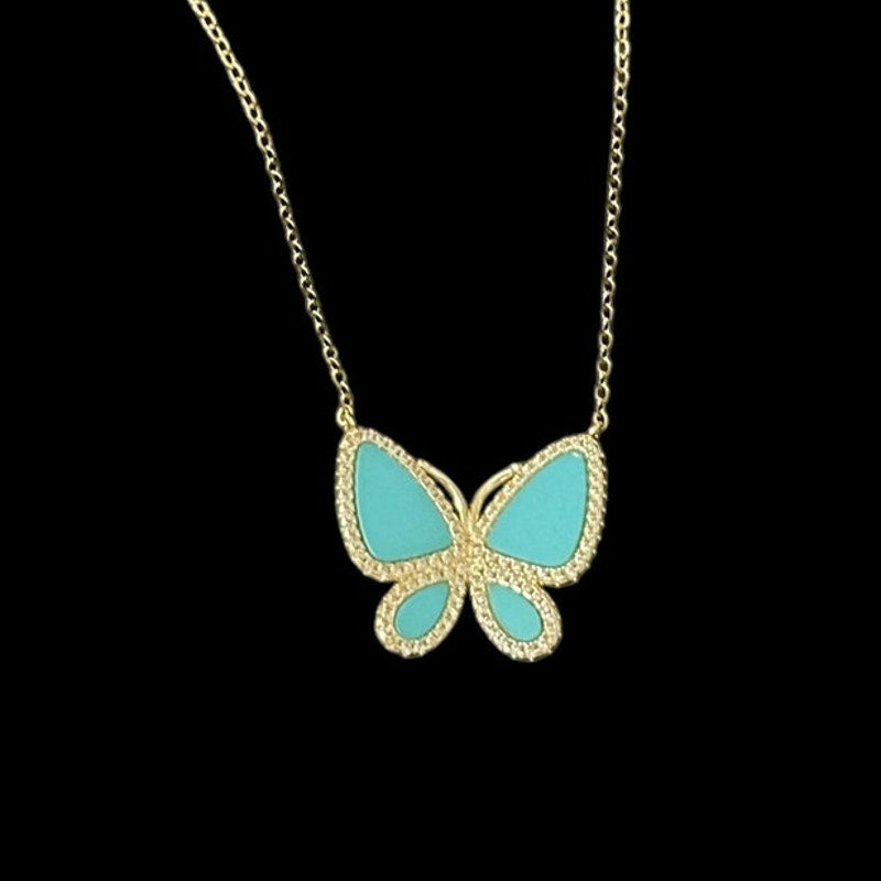 Butterfly Necklace for Women with Turquoise Accent Elegant & Stylish Jewelry