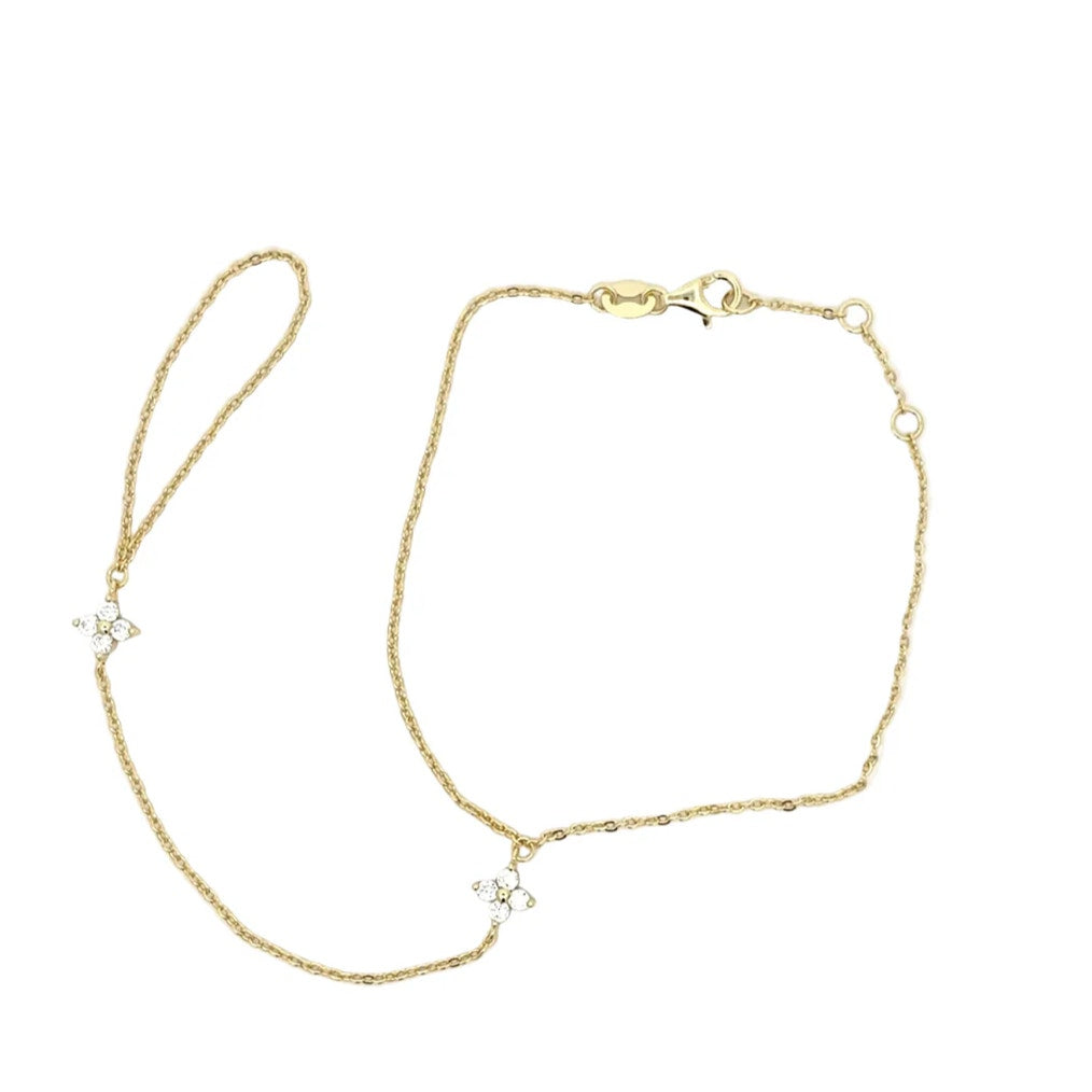 Elegant minimalist design with CZ accents, 14K gold plated over 925 sterling silver