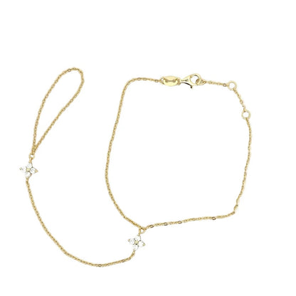 Elegant minimalist design with CZ accents, 14K gold plated over 925 sterling silver