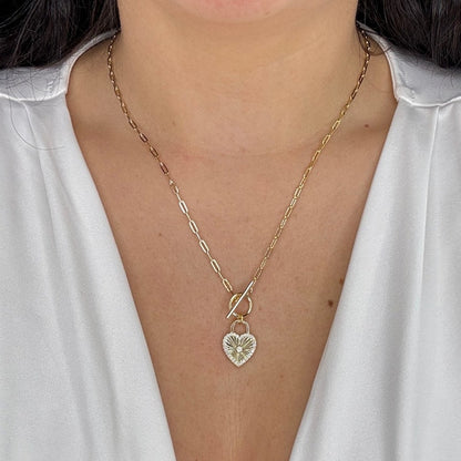Locked Heart Gold Necklace Gold tone