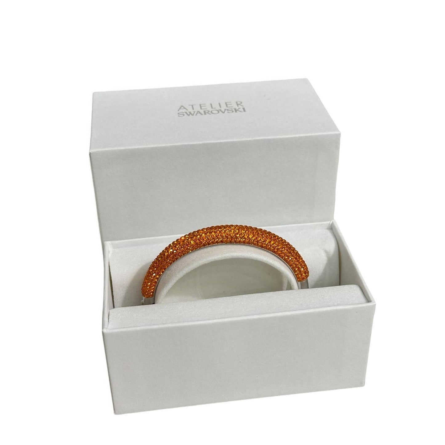 Swarovski atelier Tigris bangle Orange, Rhodium plated