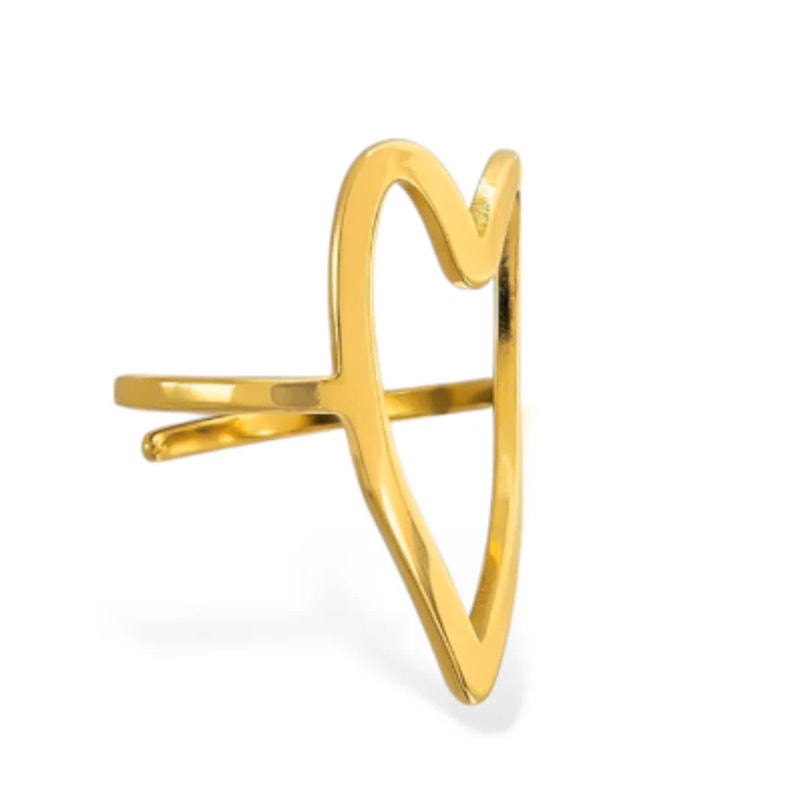Abstract Heart Ring Minimalist Sculptural Design