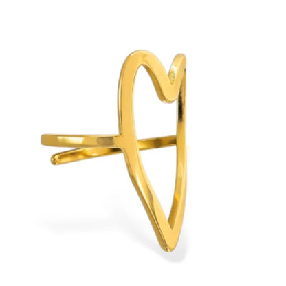 Abstract Heart Ring Minimalist Sculptural Design