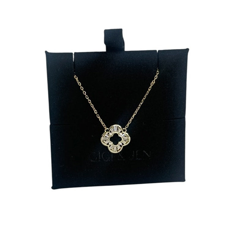 Gold Open Clover Necklace