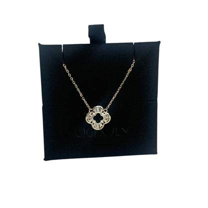 Gold Open Clover Necklace