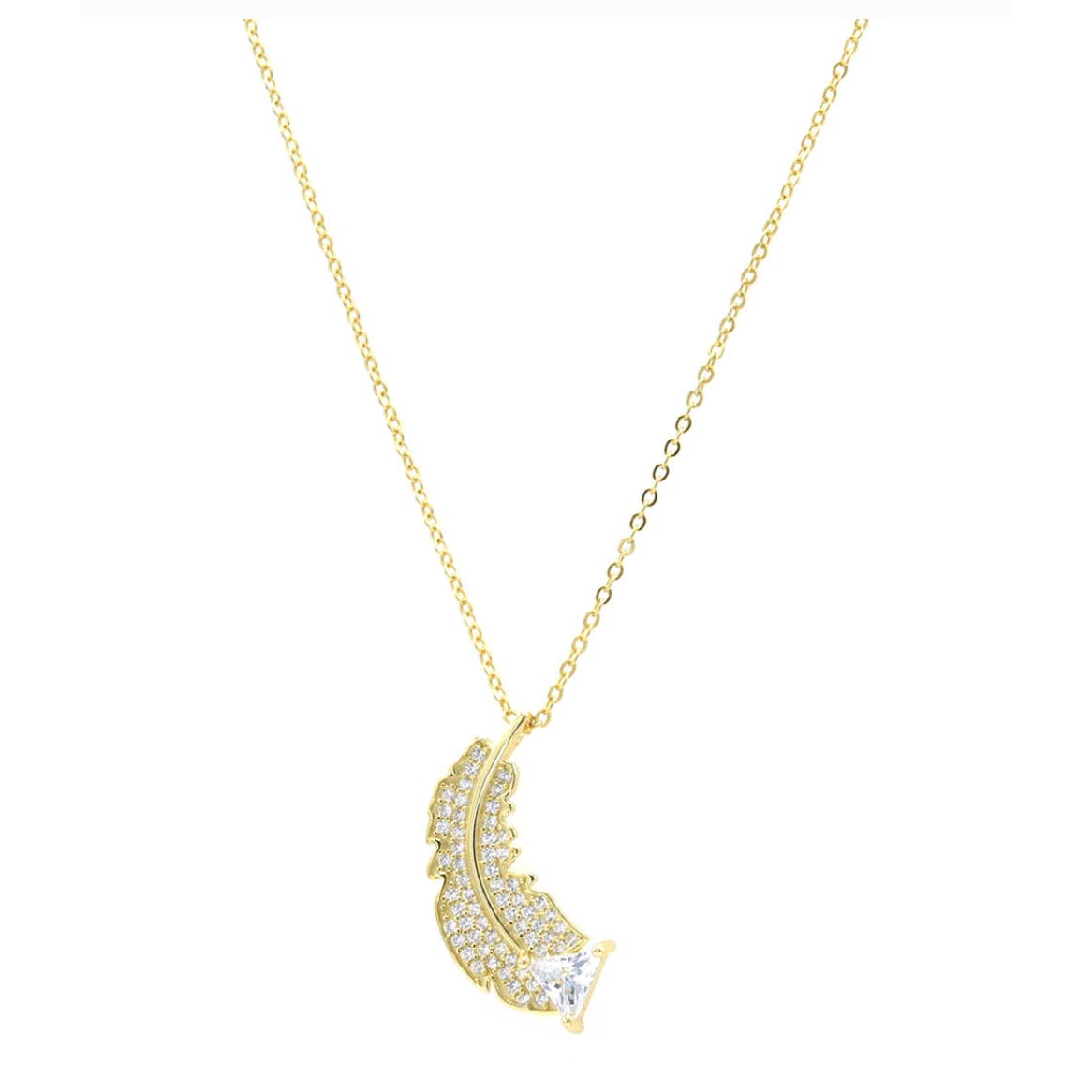 Women's Feather Pendant Statement Necklace