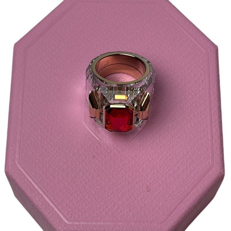 Swarovski Chroma Cocktail Ring Pink and Gold 60 EUR - 9 USA