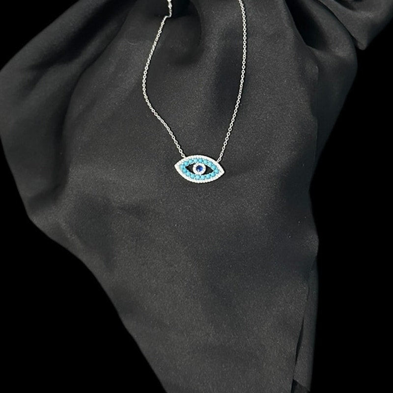 Evil Eye Pendant Necklace with Cubic Zirconia Elegant Protection Jewelry