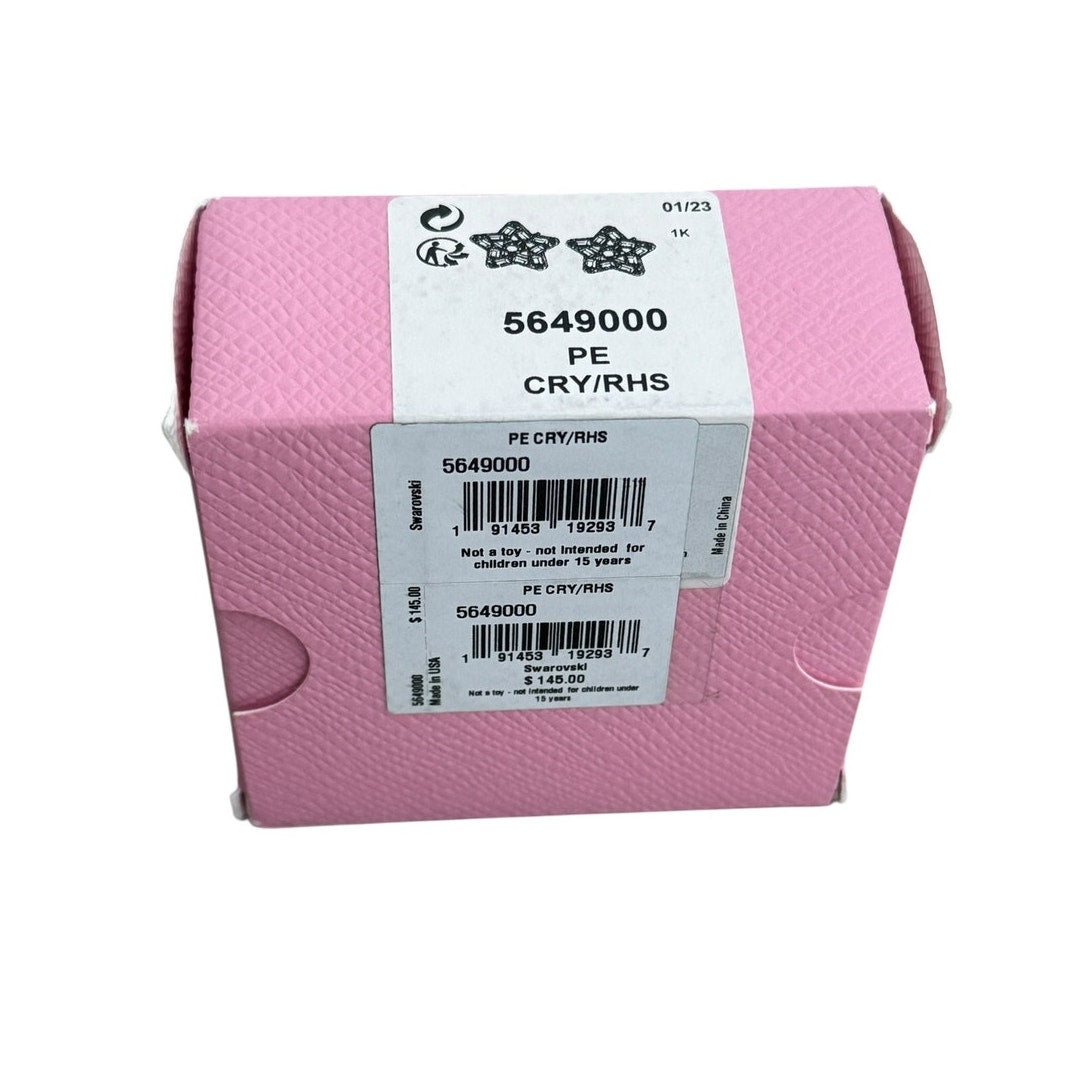 Swarovski Blue Stella Rhodium Plated Star Stud Earrings