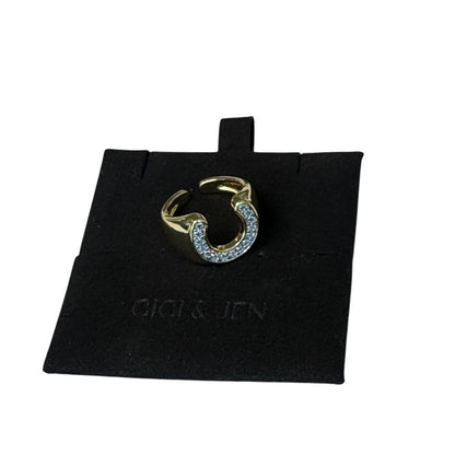 Two Tone Horseshoe Ring adjustable