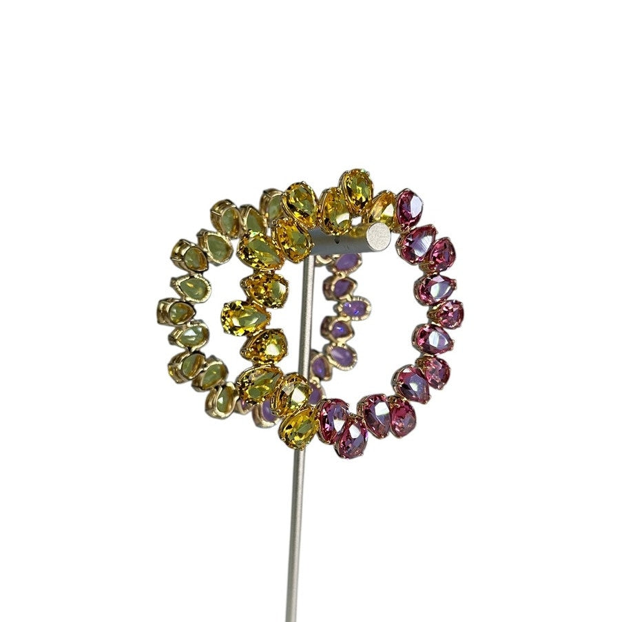 Swarovski Millenia hoop earrings Pear cut crystals, Multicolored