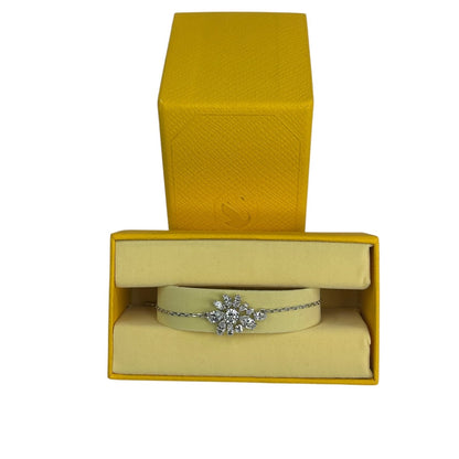 Swarovski Gema Adjustable bracelet Mixed cuts, Flower, White, Rhodium plated
