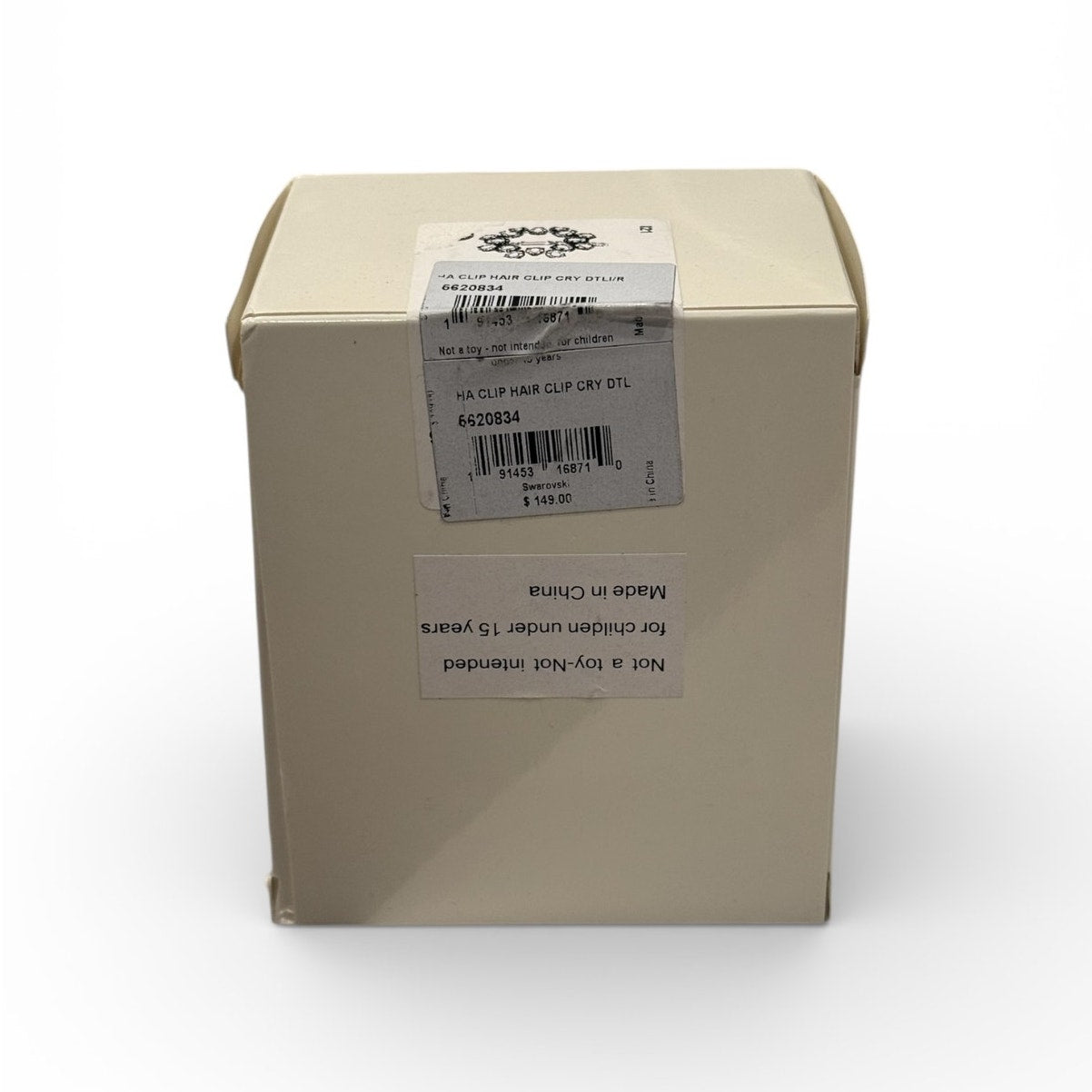 Swarovski Hair Clip, Pear Cut Crystals, White, Rhodium Plated