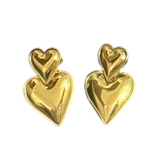 Charming Double Heart Stainless Steel Earrings for Women