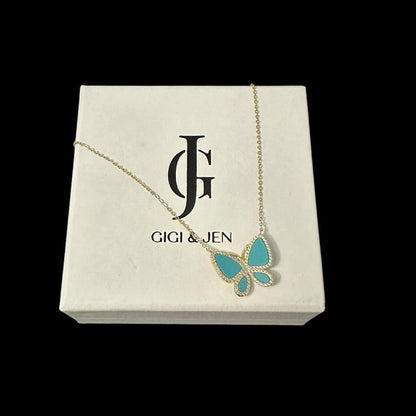 Butterfly Necklace for Women with Turquoise Accent Elegant & Stylish Jewelry