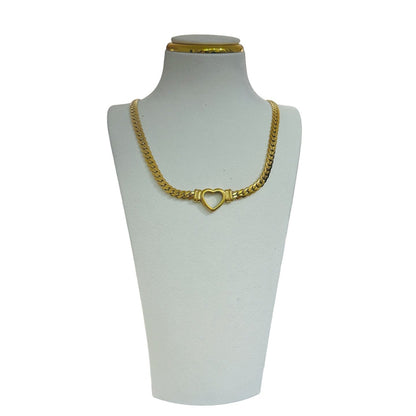 Womens Heart Necklace 18 K gold plated