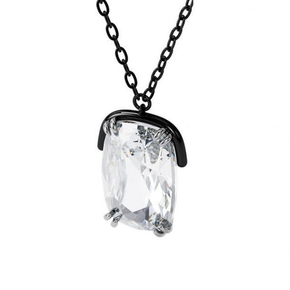 Swarovski Black And Clear Cushion Cut Crystal Harmonia Pendant Long Necklace NIB
