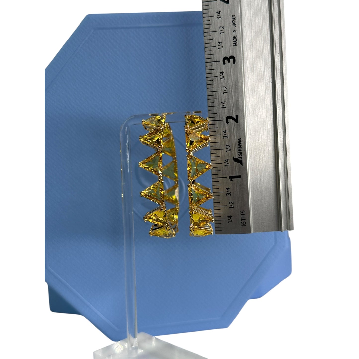 Swarovski Millenia hoop earrings Yellow, Gold-tone plated