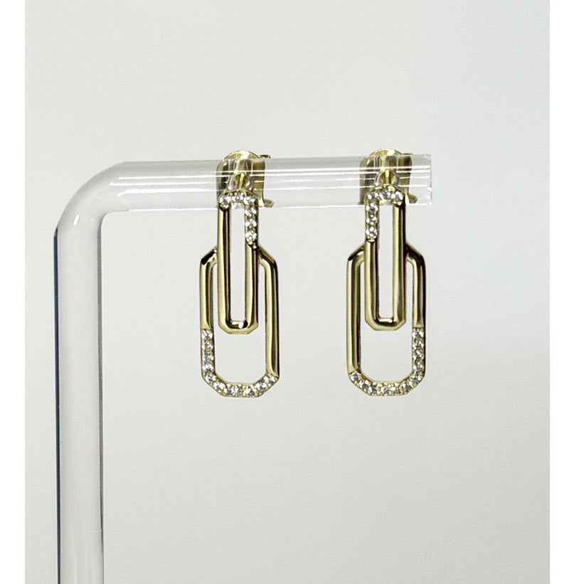 Stylish Two-Link Paperclip Earrings  Modern Minimalist Jewelry Trendy