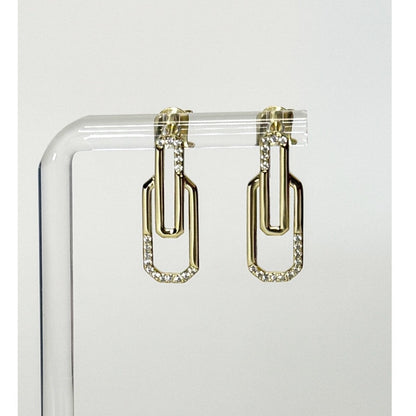 Stylish Two-Link Paperclip Earrings  Modern Minimalist Jewelry Trendy