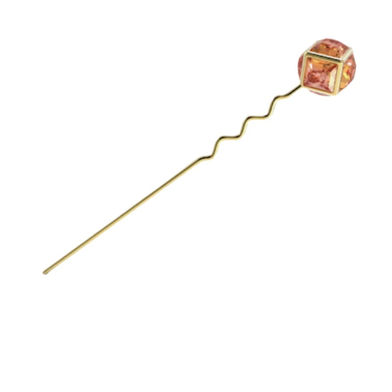 Swarovski Hair pin Pink, Gold-tone plated