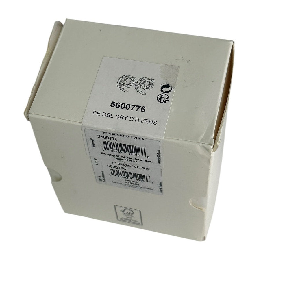 Swarovski Matrix Hoop Earrings Baguette Cut, White, Rhodium Plated