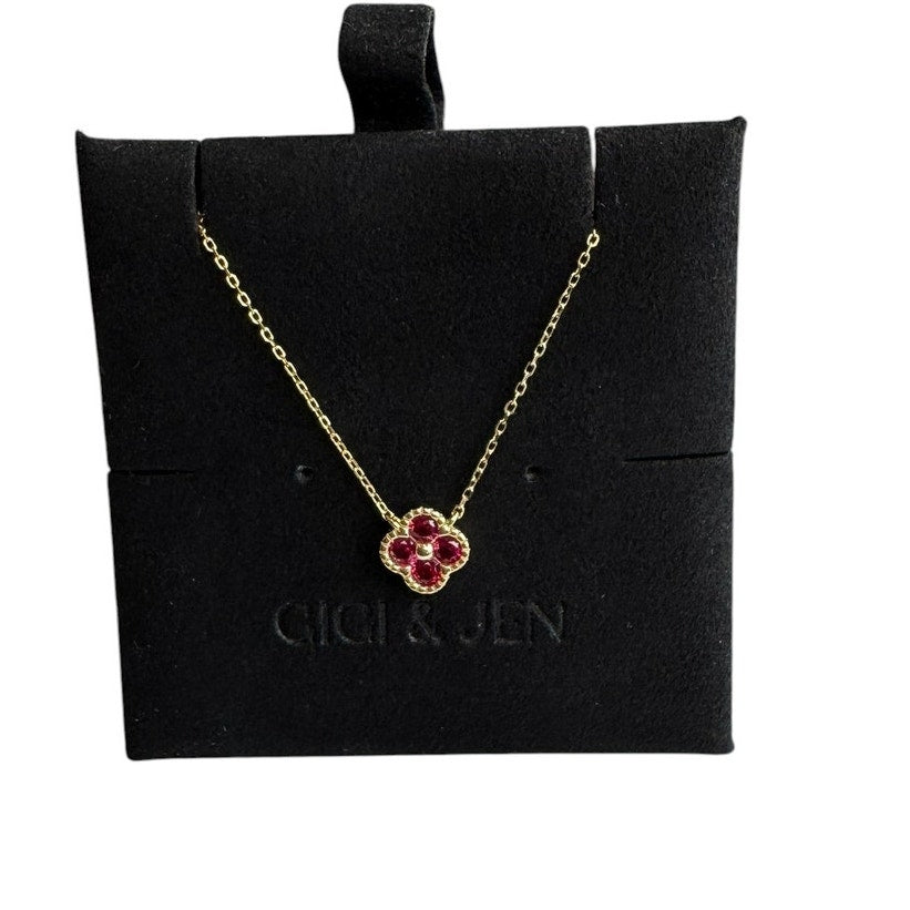 Necklace & Bracelet Red floral Jewelry Set