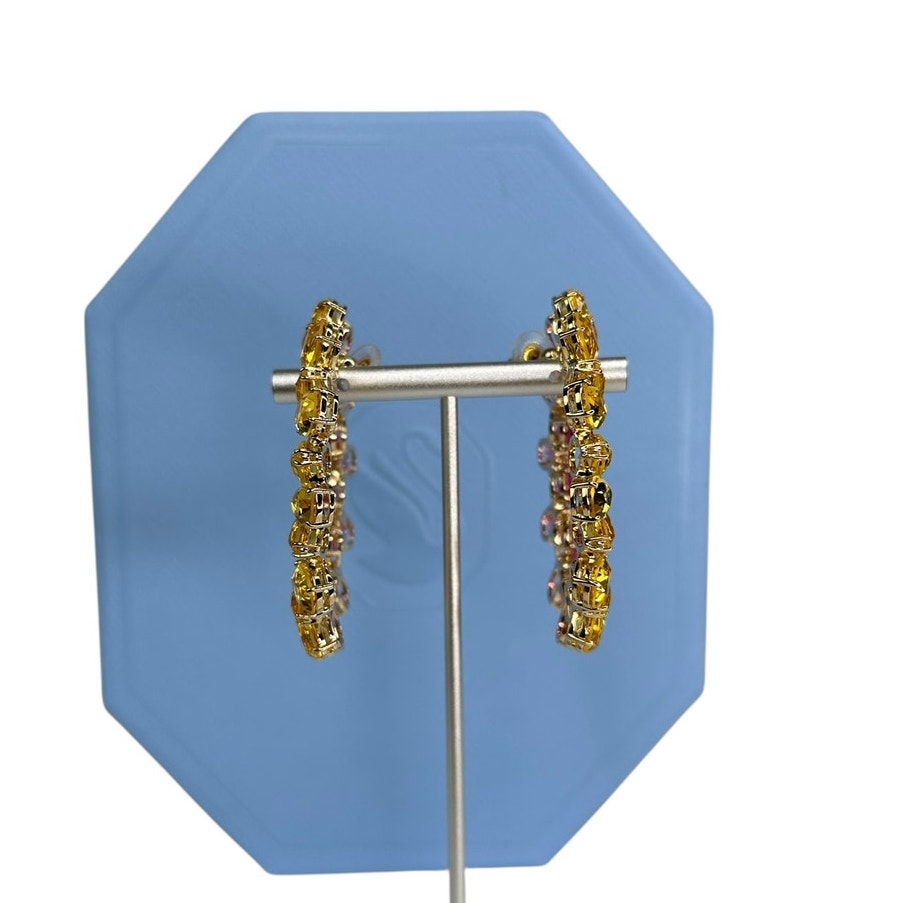 Swarovski Millenia hoop earrings Pear cut crystals, Multicolored